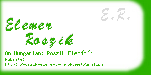 elemer roszik business card